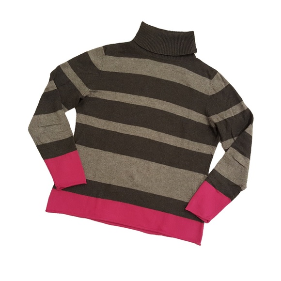 jcpenney Sweaters Jc Penney Striped Cashmere Blend Turtleneck Pm